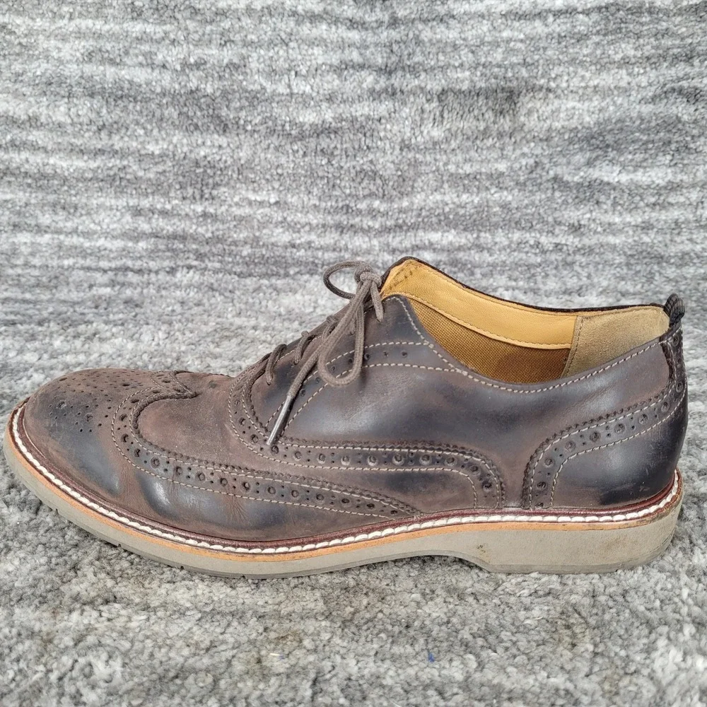 Cole Haan Grand oS Mens Brown Leather Wingtip Oxford Dress Shoes‎ Size 9